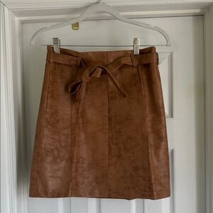 BCBG Brown Leather Skirt
